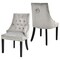 Gymax Set of 2 Button-Tufted Dining Chair Upholstered Armless Side Chair